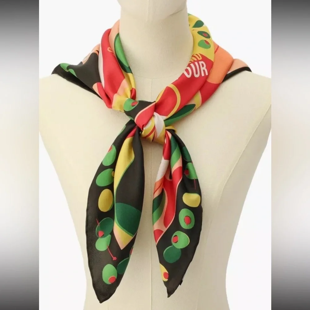 KATE SPADE DIRTY MARTINI SQUARE SILK SCARF NWOT